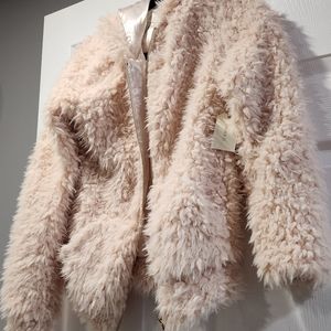 High Pile faux shearling 2 pocket hoodie